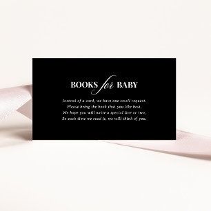 Carte D'accompagnement Luxe classique Livres noirs foncés pour bébé