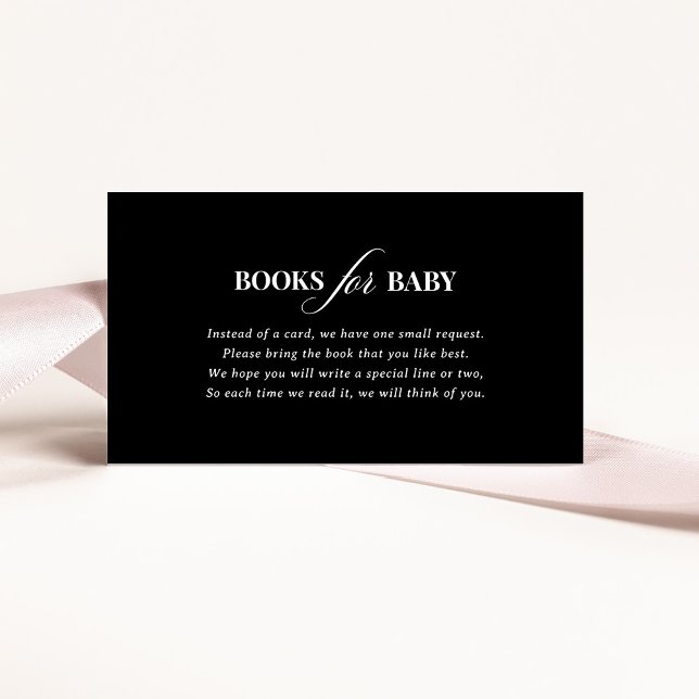 Carte D'accompagnement Luxe classique | Livres noirs foncés pour bébé (Créateur téléchargé)