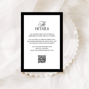 Carte D'accompagnement Luxe classique   QR Code Mariage Détails de l'invi