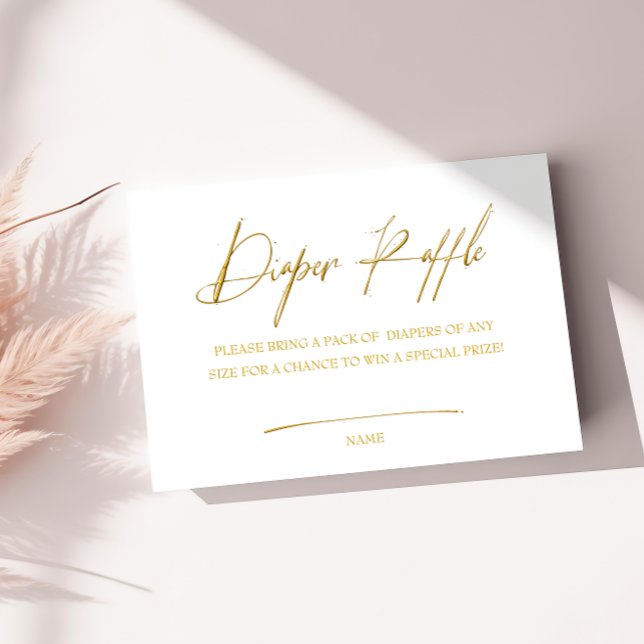 Carte D'accompagnement Luxe Gold Foil Diaper Raffle (Créateur téléchargé)