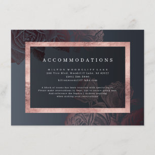 Carte D'accompagnement Luxe rose or vintage hébergement botanique