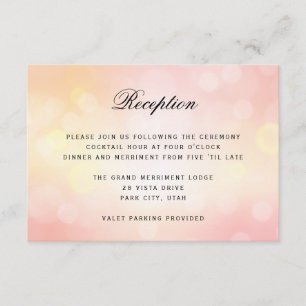 Carte D'accompagnement Luxueuse Parties scintillant de Bokeh Rose Lumineu