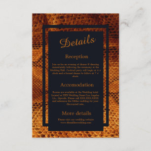 Carte D'accompagnement luxueux animal en peau de serpent sauvage mariage