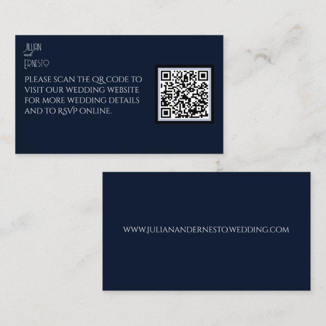 Carte D'accompagnement Lys de la Vallée II Bleu foncé profond QR (Devant / Derrière)