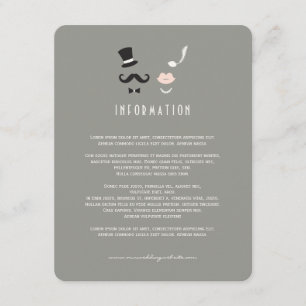 Carte D'accompagnement M. & Mme Mustache Et Lèvres Vintage Mariage Chic