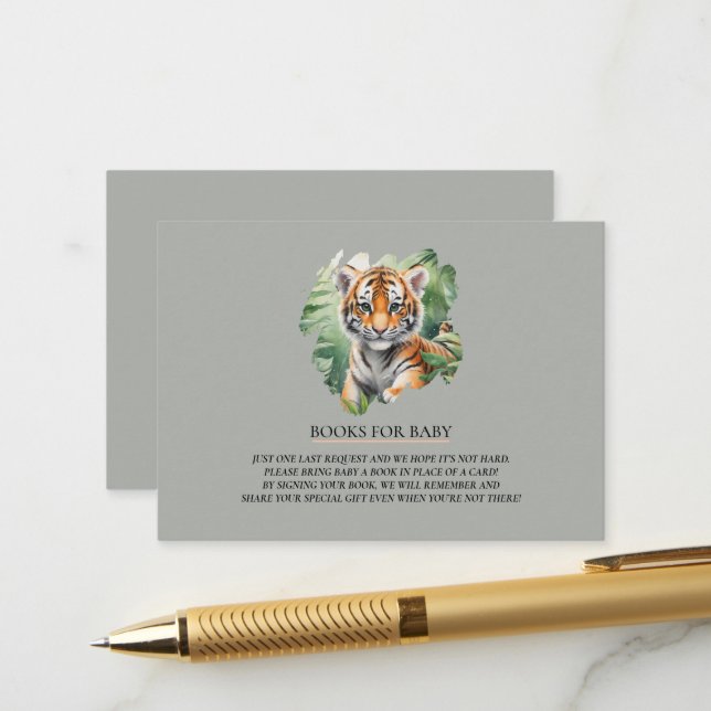Carte D'accompagnement Magazine Style Wild Safari mignon baby shower de t (Devant/Arrière en situation)