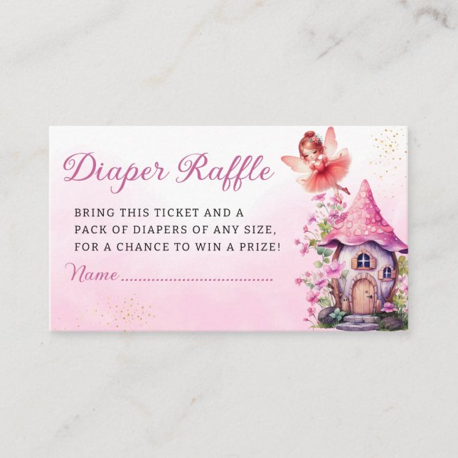 Carte D'accompagnement Magique Fairy Rose Floral Garden Déchets Raffle (Devant)