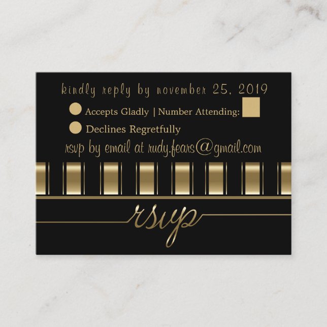 Carte D'accompagnement Magnifique 50ème anniversaire d'or RSVP 2 (Devant)