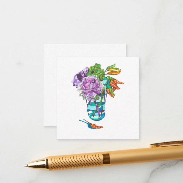 Carte D'accompagnement Magnifique bouquet végétal d'automne (Devant/Arrière en situation)