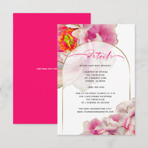 Carte D'accompagnement Magnifique Scarlet Peony Floral Details Card
