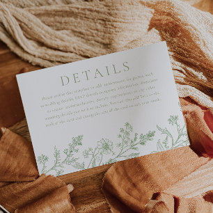 Carte D'accompagnement Magnifiques détails de mariage en ligne art sage