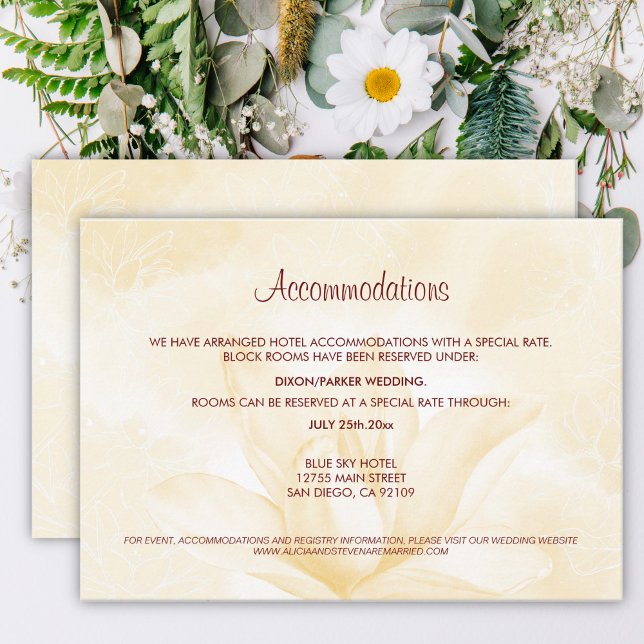 Carte D'accompagnement Magnolia Fleur Éthérée, Hébergement de Mariage (Créateur téléchargé)
