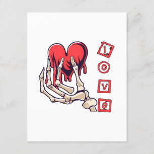 Carte D'accompagnement Main de squelette symbolique de l'amour offrant un