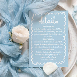 Carte D'accompagnement Main Whimsical Illustré Bleu clair cadre blanc