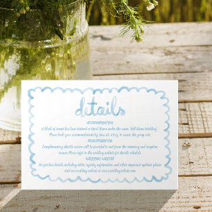 Carte D'accompagnement Main Whimsical Illustré Cadre bleu clair