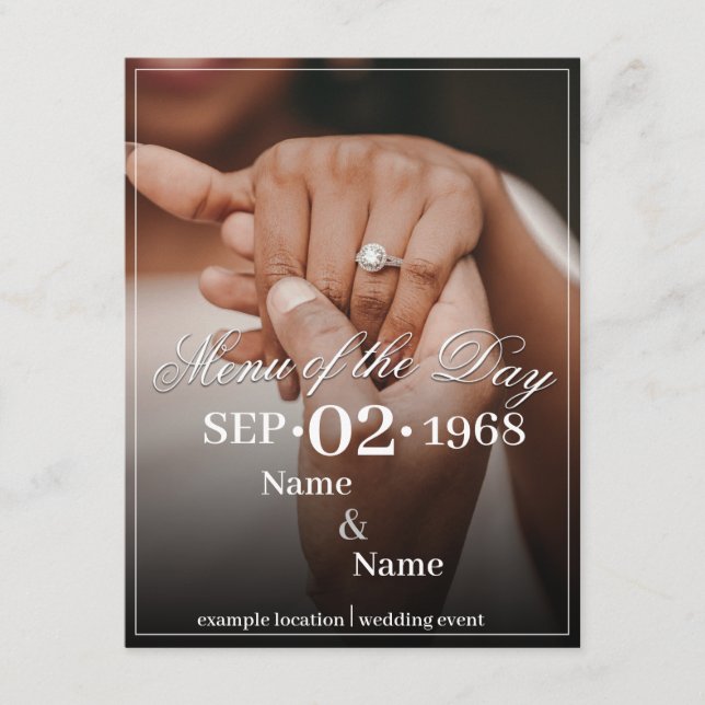 Carte D'accompagnement Mains d'un couple de mariage de couleur avec annea (Devant)
