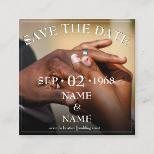 Carte D'accompagnement Mains d'un couple mariage avec anneau