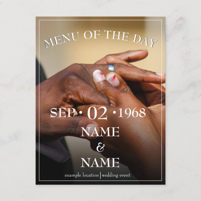 Carte D'accompagnement Mains d'un couple mariage fabuleux poke Bague (Devant)