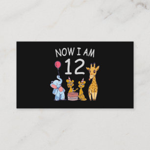 Carte D'accompagnement Maintenant, j'ai 12 ans 12e anniversaire au Zoo