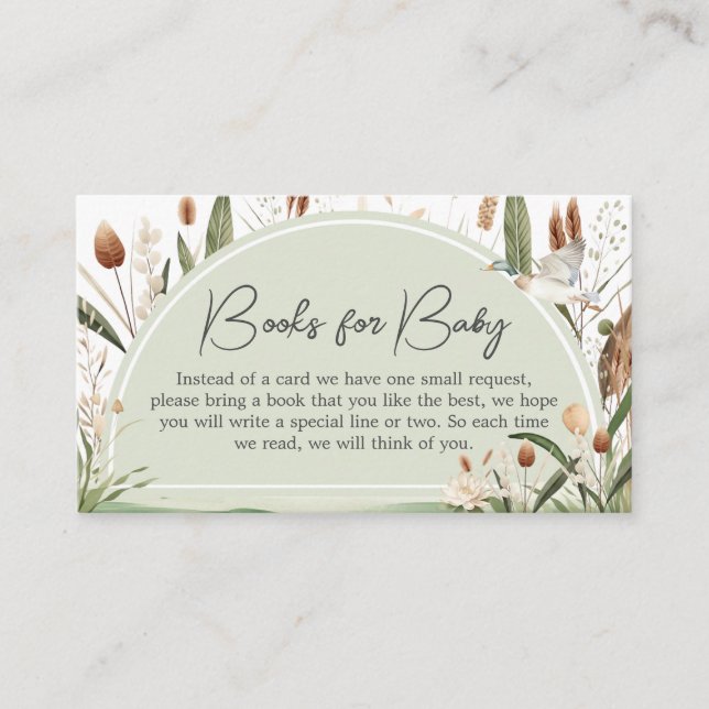 Carte D'accompagnement Mallard Duck Baby shower Livres pour bébé (Devant)