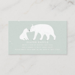 Carte D'accompagnement Mama Et Bébé Polar Ours Bleu Bébé Déchets Raffle