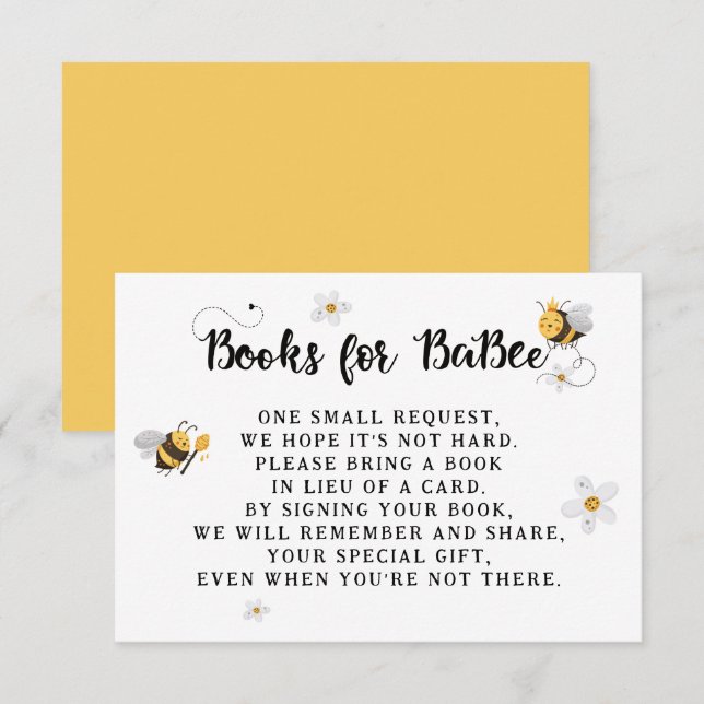 Carte D'accompagnement Mama to Bee Books for Baby Baby shower (Devant / Derrière)