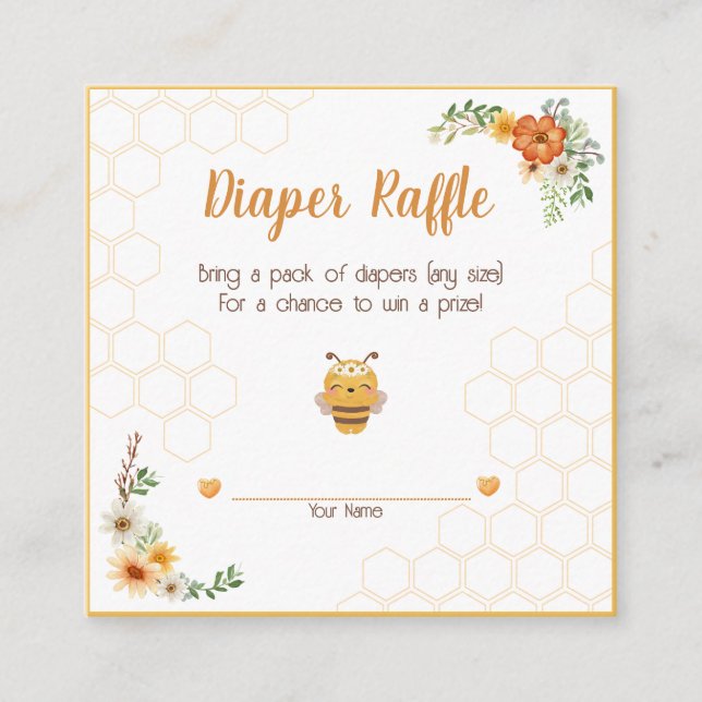 Carte D'accompagnement Maman À Être Baby shower Déchets Raffle (Devant)