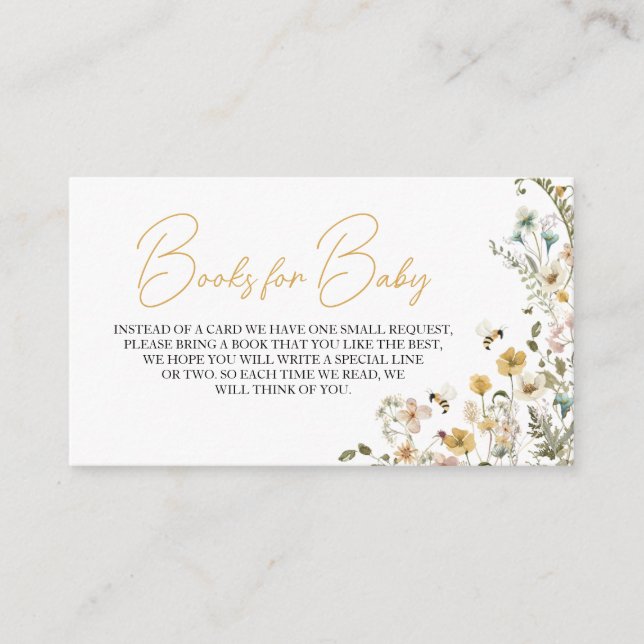 Carte D'accompagnement Maman to Bee Fleur sauvage Baby showers Livres pou (Devant)