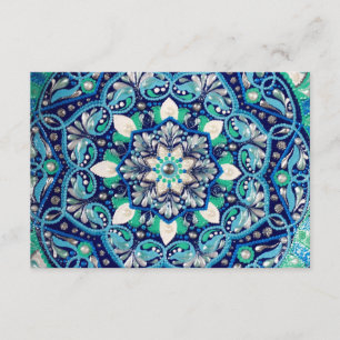 Carte D'accompagnement Mandala d'art des points bleus