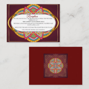 Carte D'accompagnement Mandalas dans les marrons mixtes - motifs rouges e