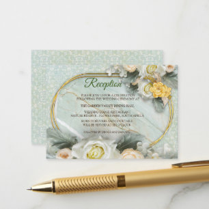Carte D'accompagnement Mandalas vert clair, jaune et blanc