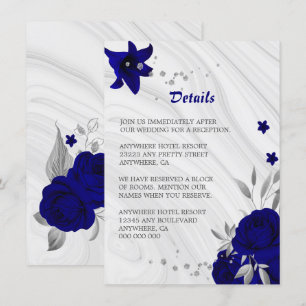 Carte D'accompagnement marbre gris gris gris bleu royal détails