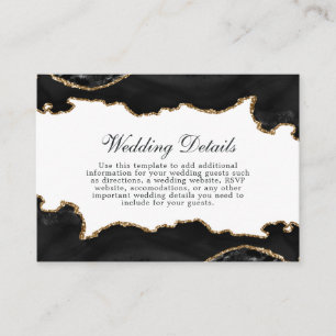 Carte D'accompagnement Marbre Noir Et Or - Détails Mariage
