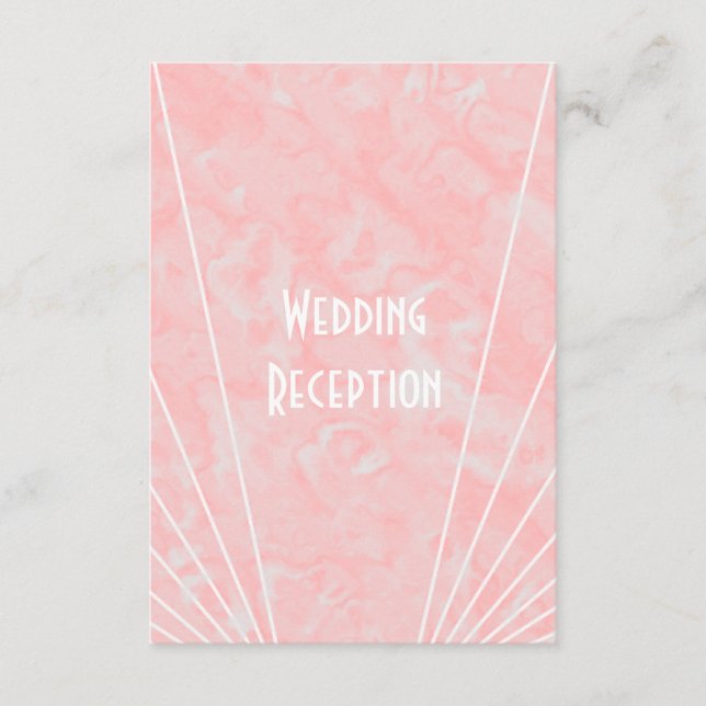 Carte D'accompagnement Marbre rose Art déco Design Mariage Réception (Devant)