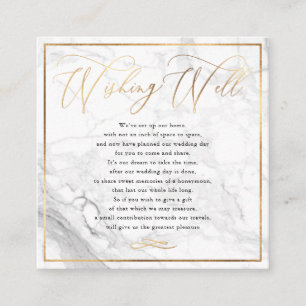 Carte D'accompagnement Marbre Wishing Well, Calligraphie Faux Gold