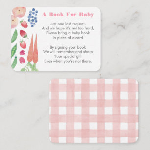 Carte D'accompagnement Marché fermier Baby Shower "Apportez un livre" pou