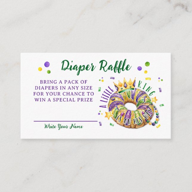 Carte D'accompagnement Mardi Gras Diaper Raffle Request (Devant)