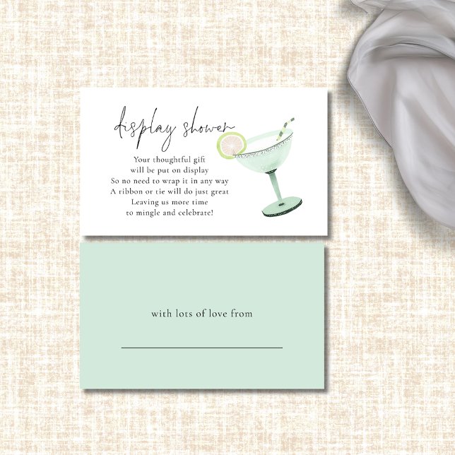 Carte D'accompagnement Margarita Cocktail Bridal Display Douche (Front and back view)