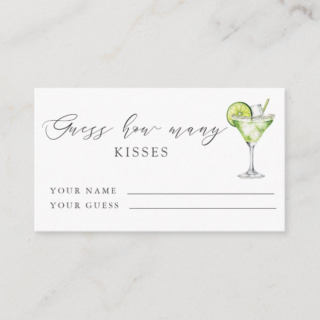 Carte D'accompagnement Margarita Fête des mariées Devine Combien De Baise (Devant)