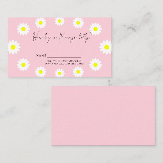 Carte D'accompagnement Marguerites - Quelle taille a le ventre de maman ? (Devant / Derrière)