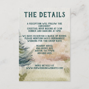 Carte D'accompagnement Mariage À feuillage persistant d'Arbor de Montagne