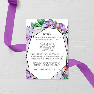 Carte D'accompagnement Mariage à fleurs d'Hydrangea violet