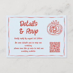 Carte D'accompagnement Mariage à la Tomate Bleue Rouge