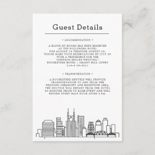 Carte D'accompagnement Mariage à Nashville   Détails pour les invités Héb