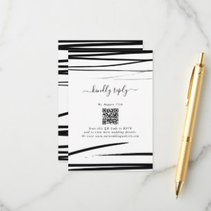 Carte D'accompagnement Mariage Abstrait noir moderne