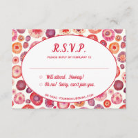 Mariage Abstrait rose Floral Motif RSVP