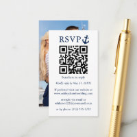 Mariage Ancre bleu marine QR RSVP photo