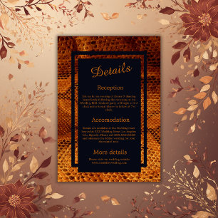 Carte D'accompagnement mariage animal luxe peau de serpent sauvage 