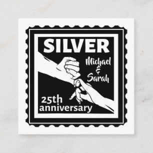 Carte D'accompagnement Mariage anniversaire 25 ans d'argent