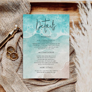 Carte D'accompagnement Mariage Aquarelle à l'eau de mer moderne